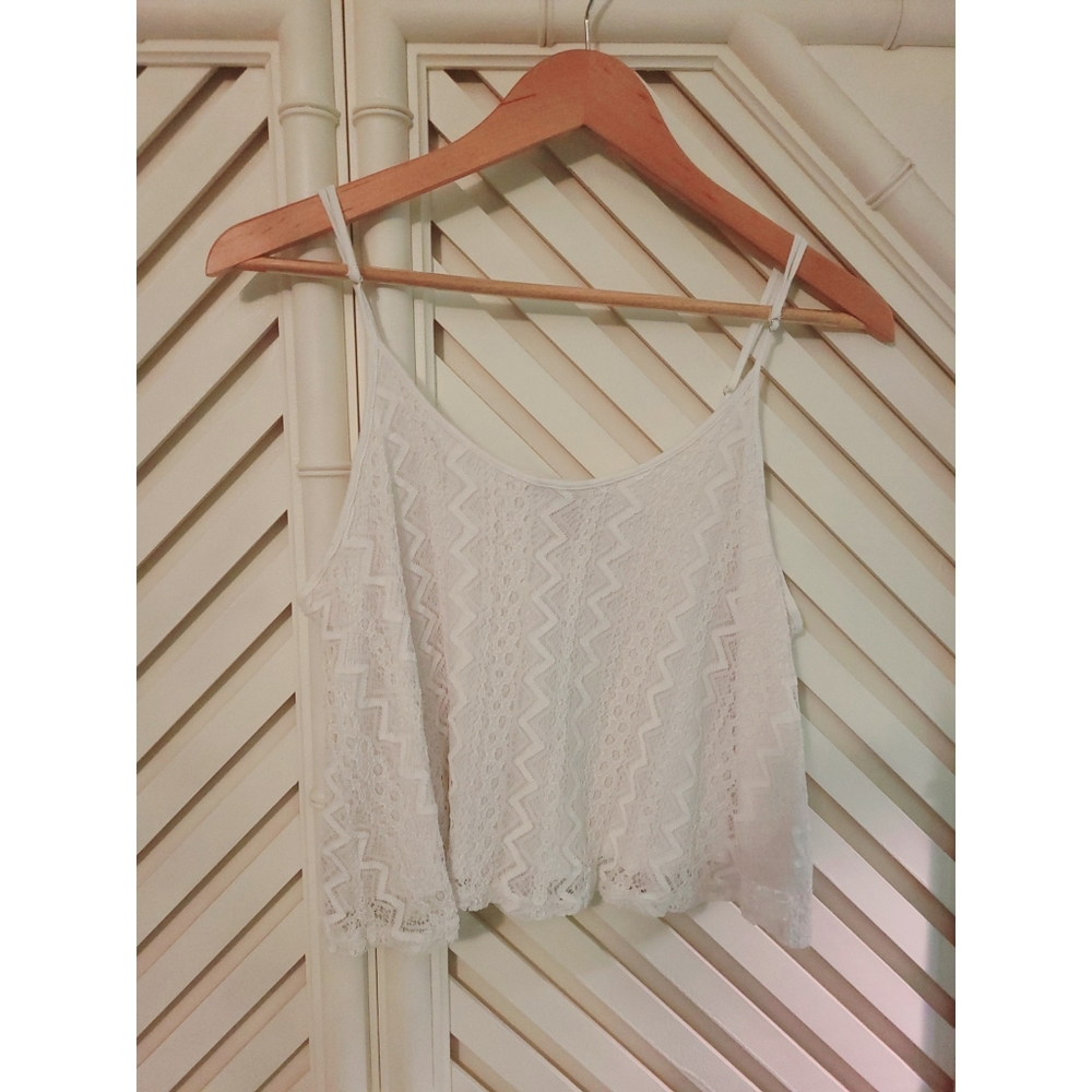 Forever 21 White Layered crop top